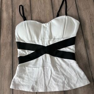 Bebe White and black top